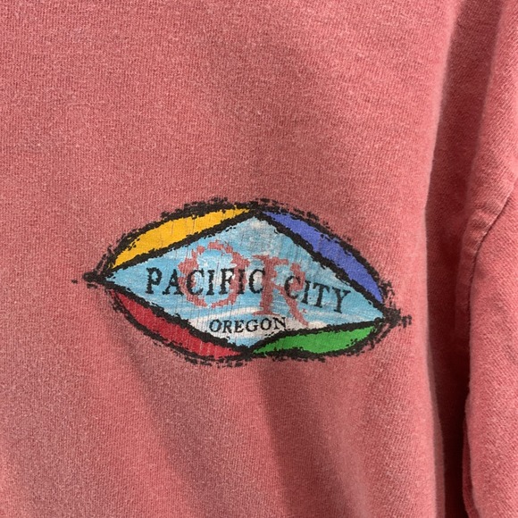 Blue 84 Long Sleeve Tee Shirt Mens Sz M Orange Pacific City OR Travel Souvenir - Picture 3 of 9